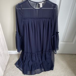 H&M Navy Flowy Shift Dress
